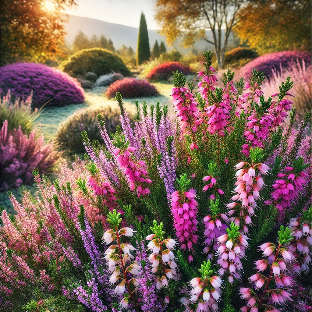 flores del brezos en otoño 